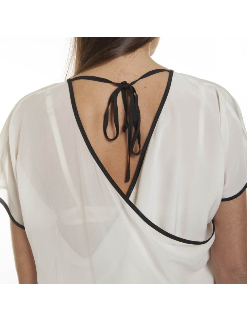 GOLD HAWK blouse size 34 in white silk