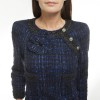 CHANEL 'Paris-Shanghai' dress in silk blue tweed and wool size 38EU