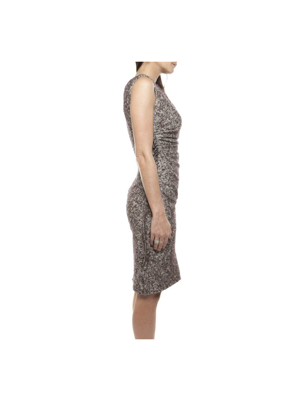 DIOR T 34 dress in wool and mohair Brown and cream