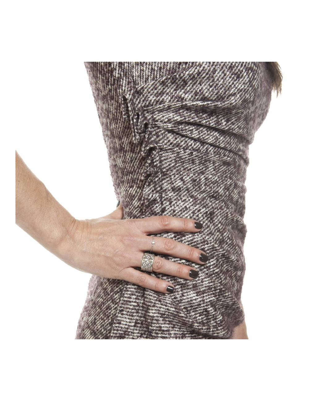 DIOR T 34 dress in wool and mohair Brown and cream