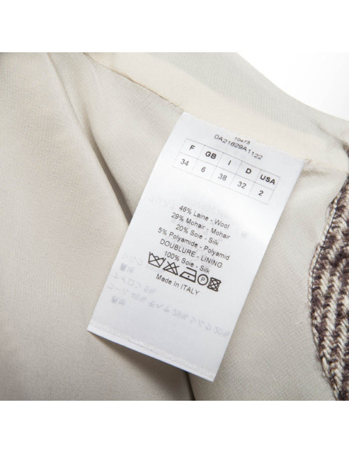 DIOR T 34 dress in wool and mohair Brown and cream