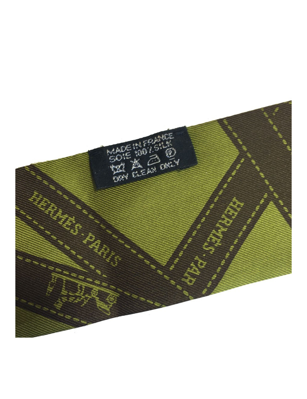 Twilly HERMES en soie kaki