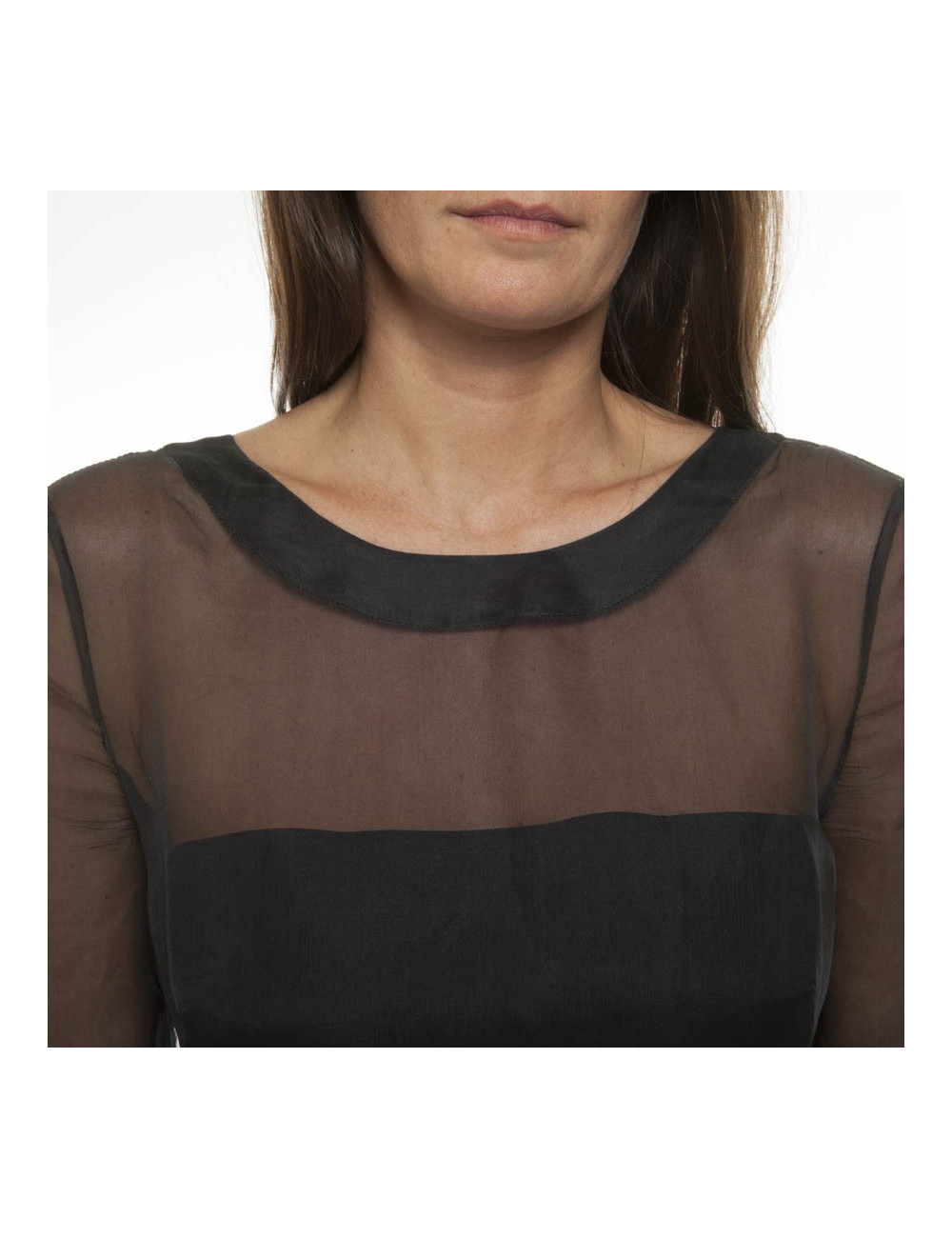 Robe cocktail VALENTINO organza noire à volants