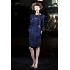 CHANEL 'Paris-Shanghai' dress in silk blue tweed and wool size 38EU
