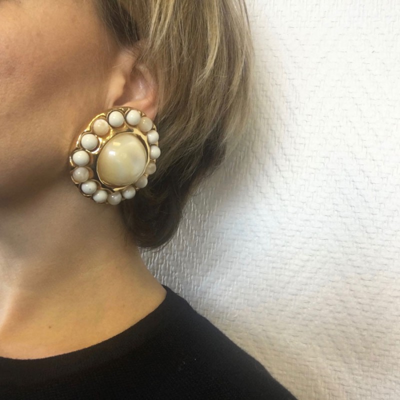 1980s Vintage Chanel Faux Pearl ClipOn Earrings  Susan Caplan