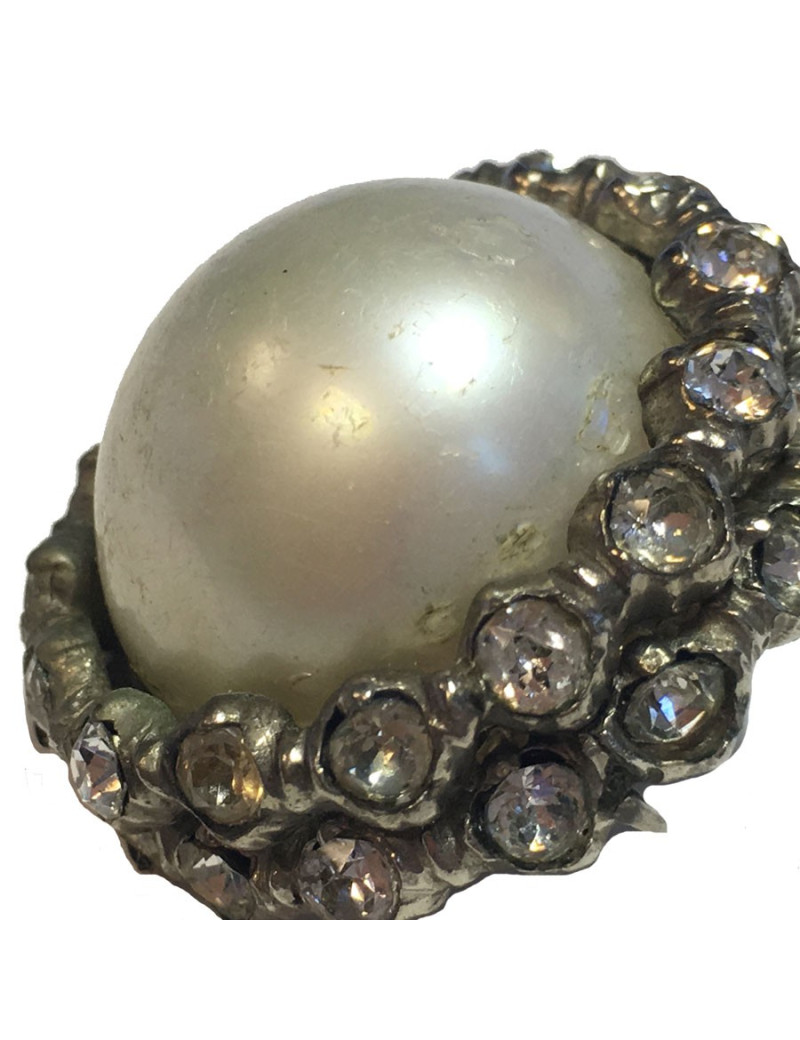 Clips CHANEL Vintage Pearl Pearl Earrings