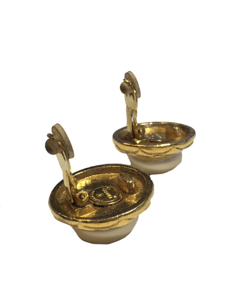 Clips CHANEL Vintage Pearl Pearl Earrings