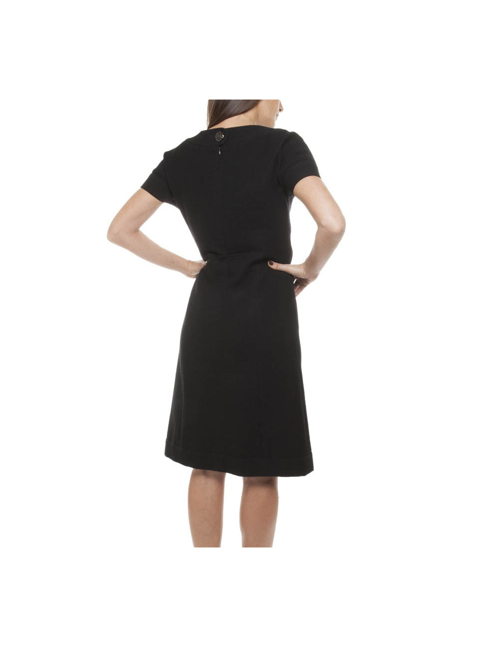 CHANEL T 36 Black wool dress