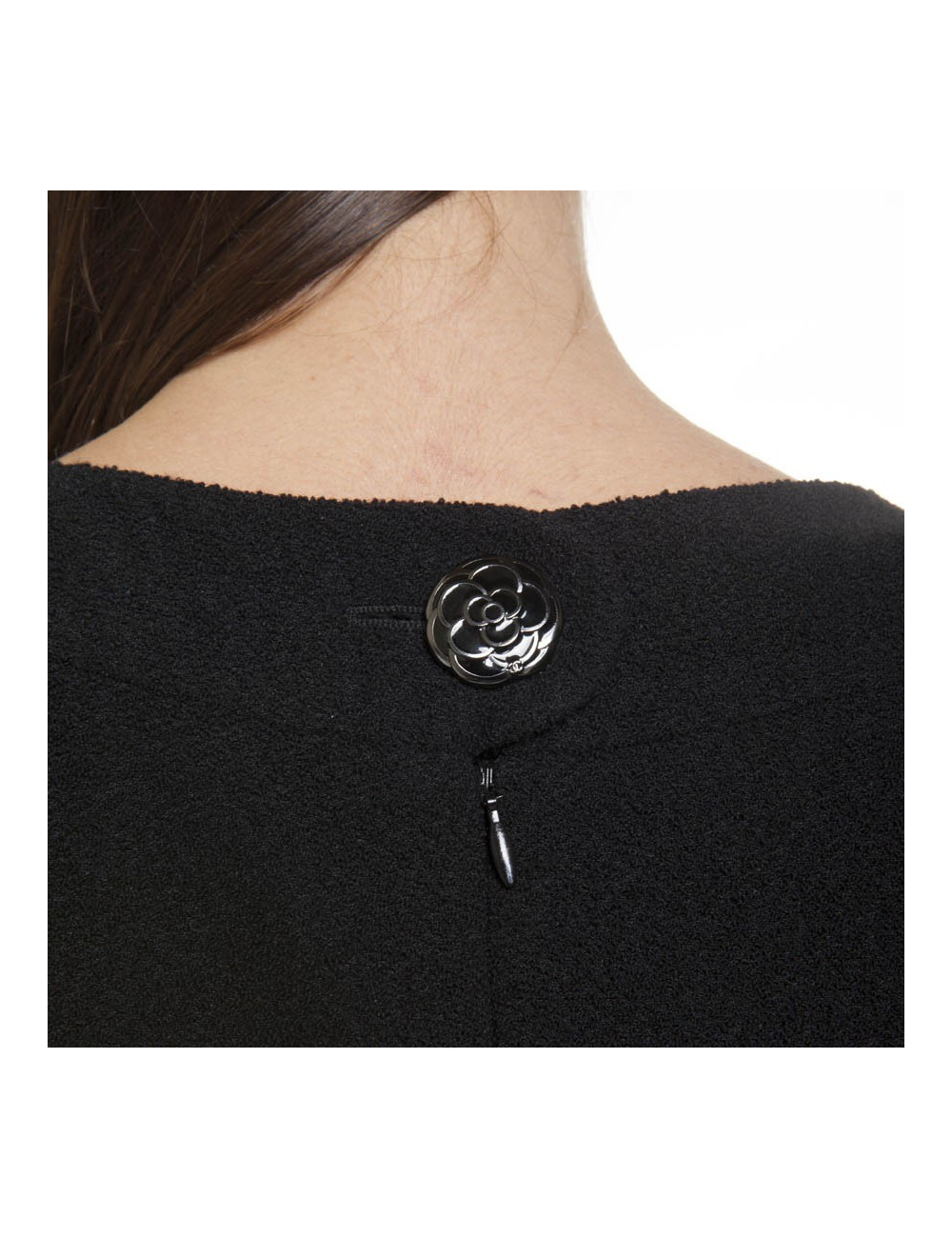 CHANEL T 36 Black wool dress