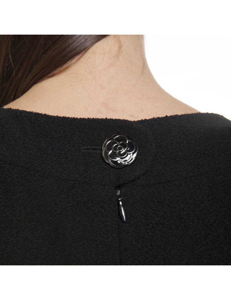 Robe CHANEL T 36 laine noire