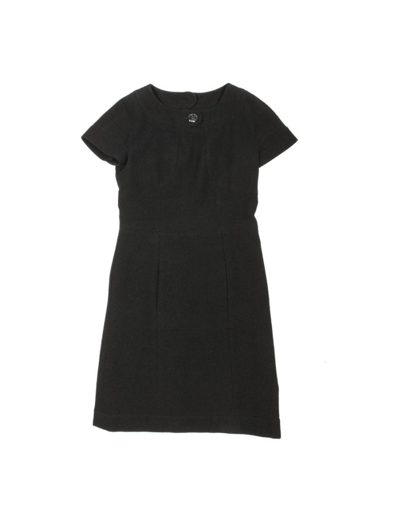 CHANEL T 36 Black wool dress