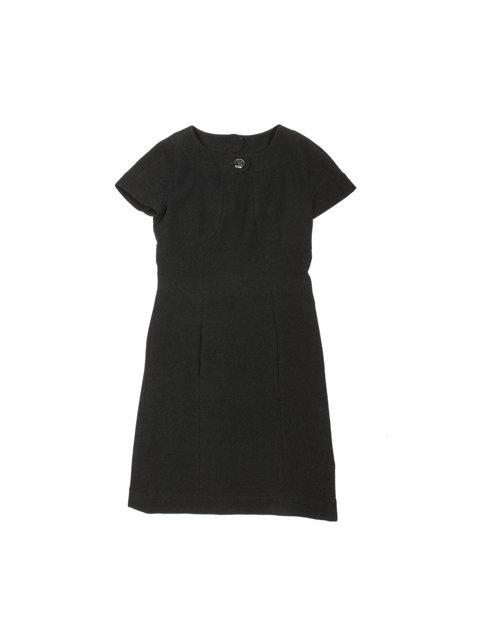 Robe CHANEL T 36 laine noire