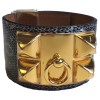CDC HERMES lizard shadow and Golden jewelry cufflinks