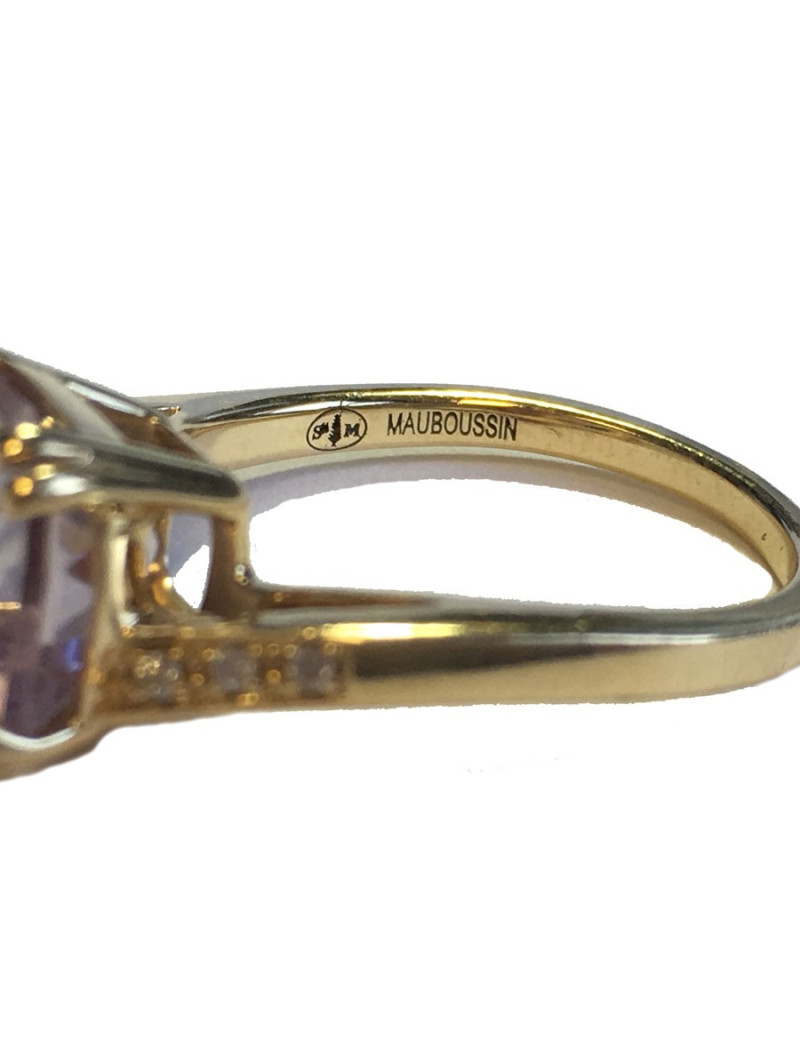 Gold yellow, amethyst and bright ring MAUBOUSSIN "Love hangover" T 52