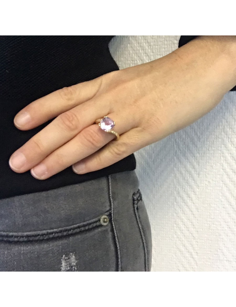 Gold yellow, amethyst and bright ring MAUBOUSSIN "Love hangover" T 52