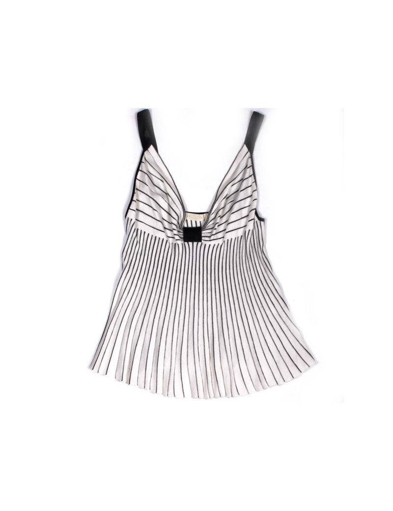 Top  VALENTINO  blan rayé noir