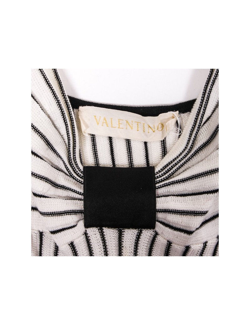 Top  VALENTINO  blan rayé noir