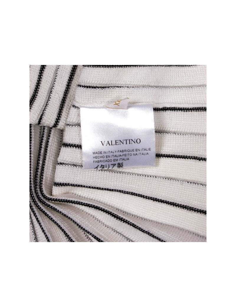 Top  VALENTINO  blan rayé noir