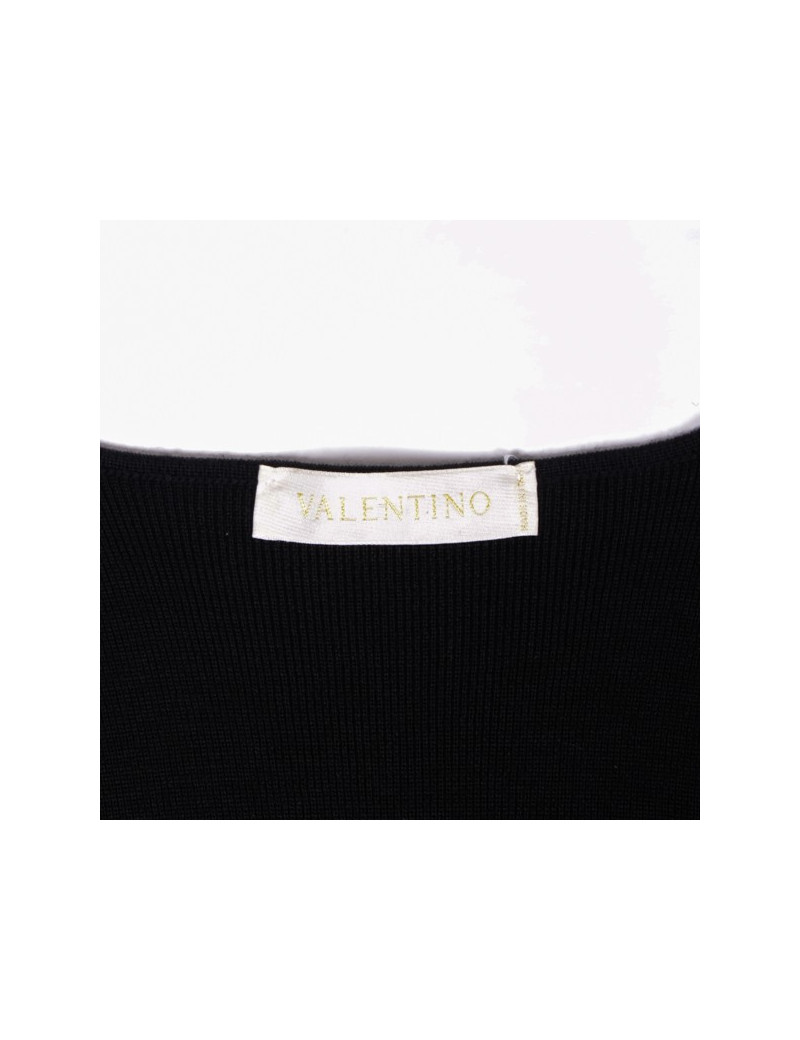 T L VALENTINO Black Lace top White