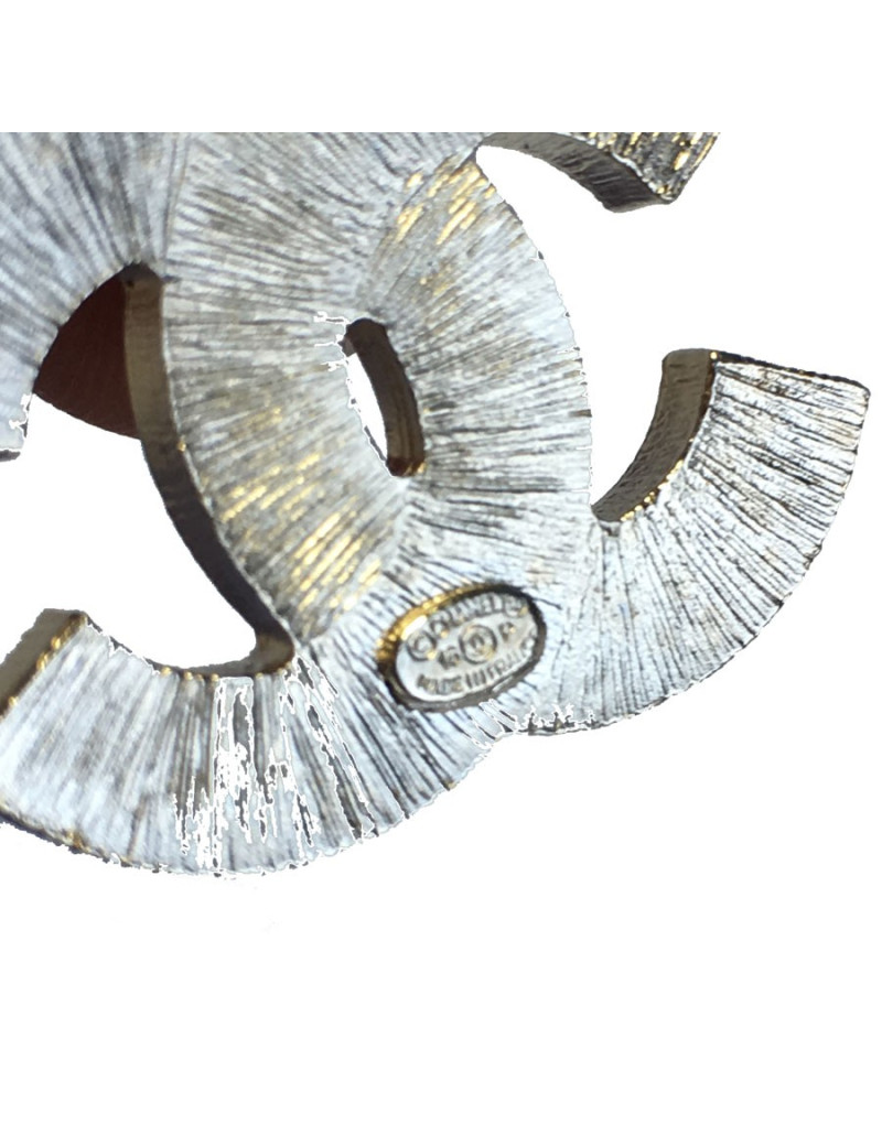 Boucles d'oreilles CHANEL CC noir perlés et métal doré