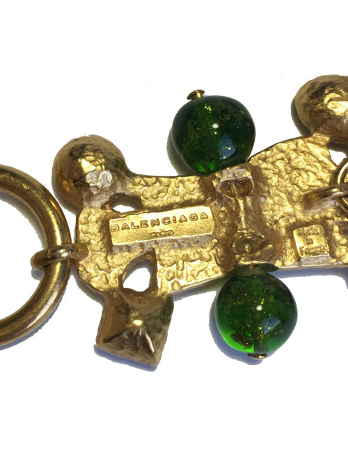 BALENCIAGA belt in gilded metal chain, rhinestones and resin