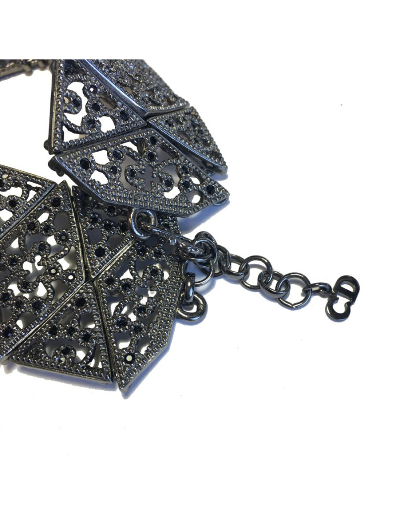 Collier CHRISTIAN DIOR métal argent vieilli 