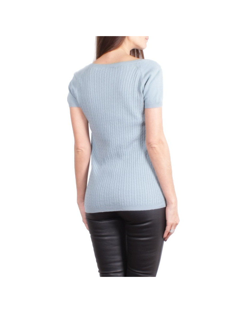 Pullover VALENTINO bleu clair et dentelle