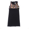 CHANEL dress in black wool and flags embroidery size 38EU