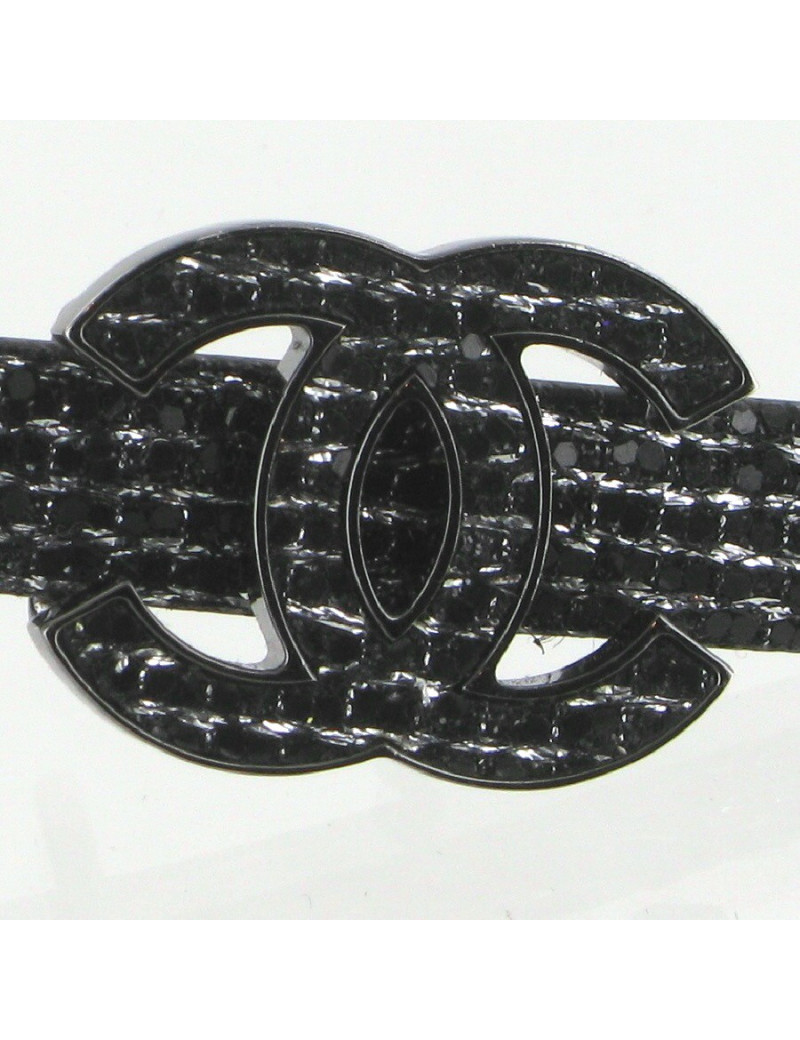 Ceinture CC à paillettes noires CHANEL