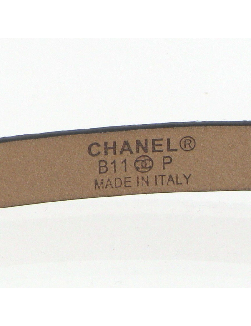 Ceinture CC à paillettes noires CHANEL