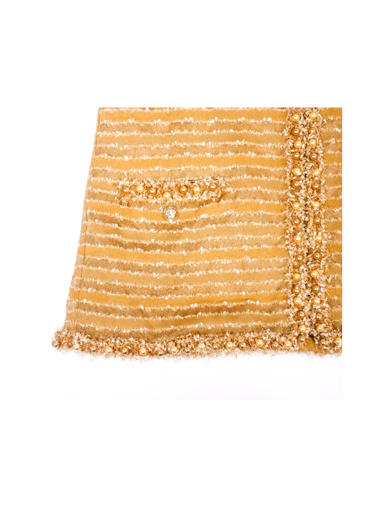 Jacket "Paris-Dubai" T 38 EN gold and Pearly beads