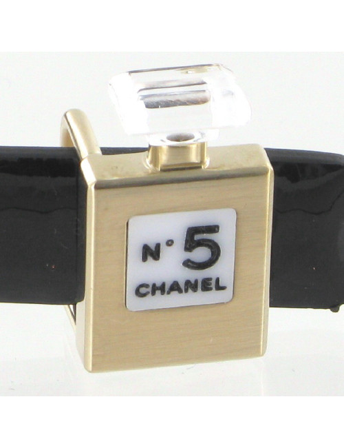 Ceinture en cuir vernis noir CHANEL