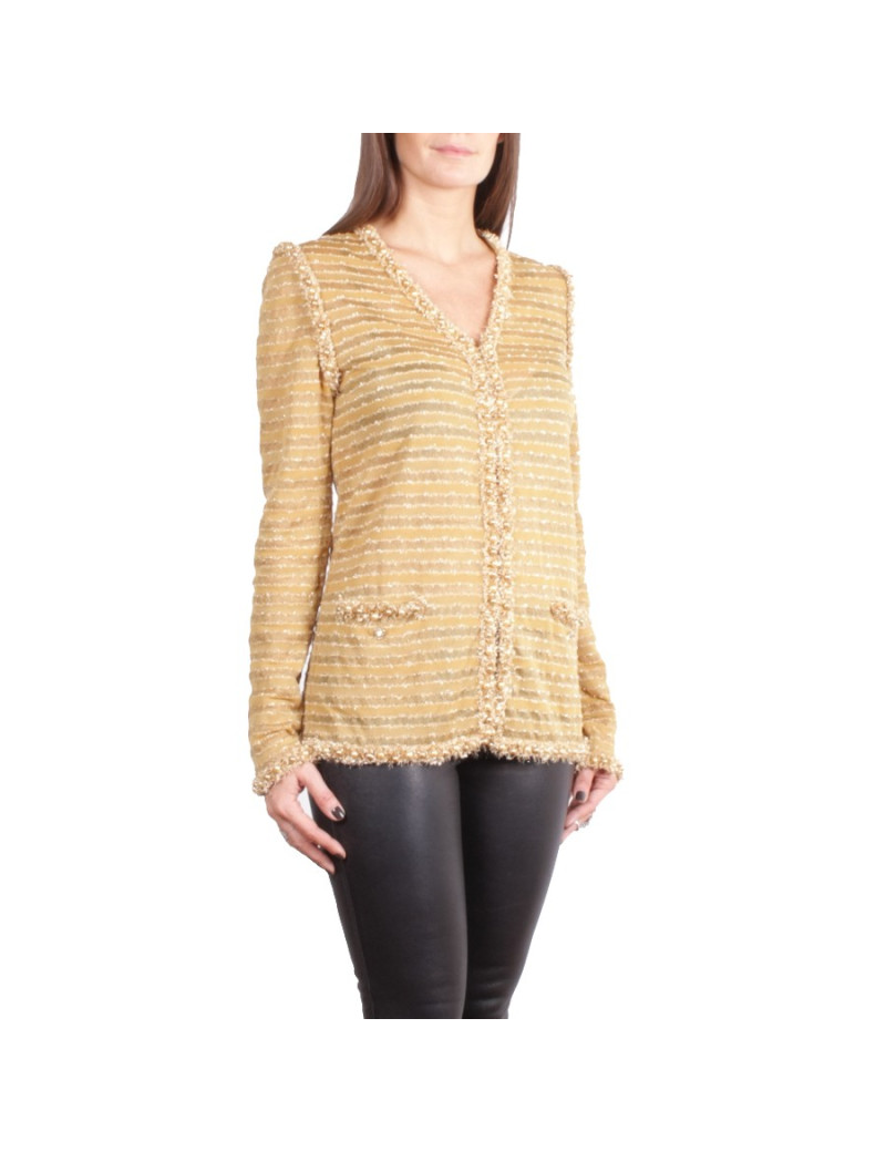 Jacket "Paris-Dubai" T 38 EN gold and Pearly beads