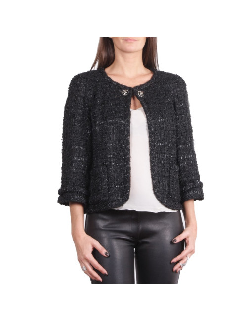 Black CHANEL T 42 EN Tweed jacket and lurex