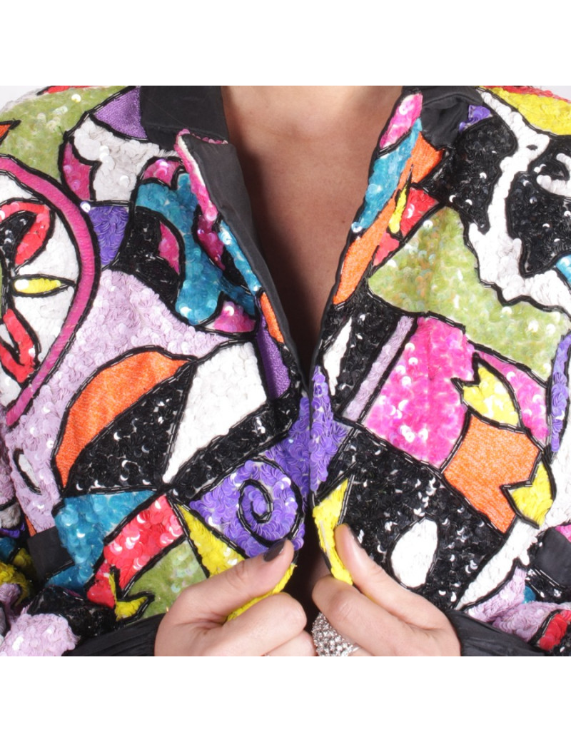 Blouson YSA DUPIRE T 40 Pailettes multicolores