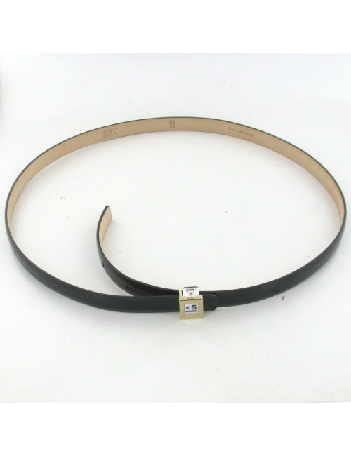 Ceinture en cuir vernis noir CHANEL