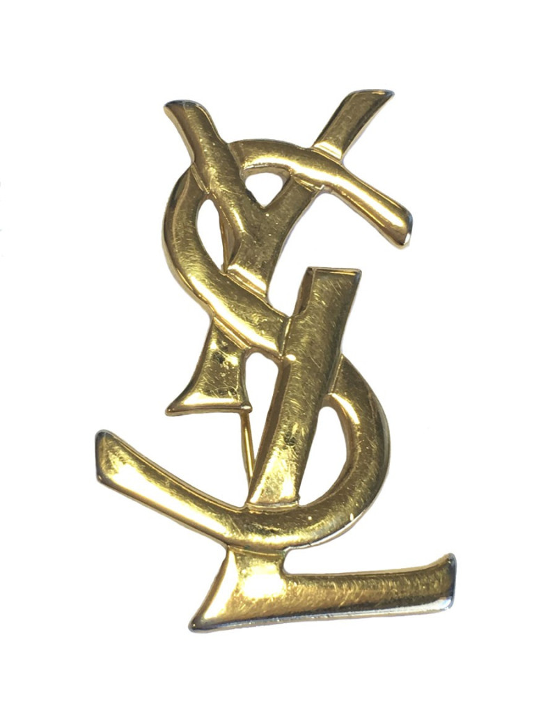 Broche YSL SAINT LAURENT en métal doré