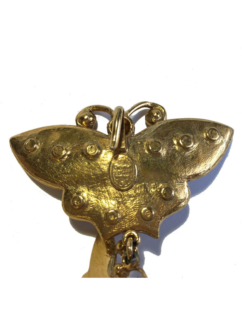 Ceinture CHRISTIAN DIOR Couture vintage en métal doré et strass