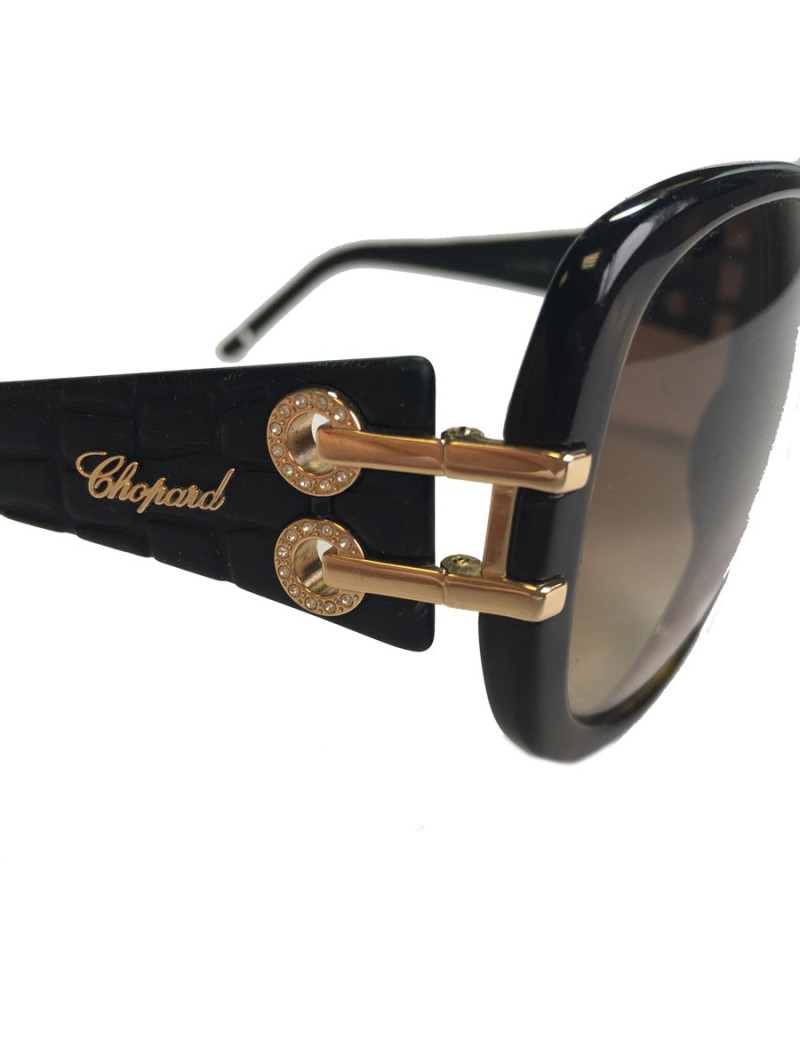 Lunettes de soleil CHOPARD écaille marron foncé et branches noires
