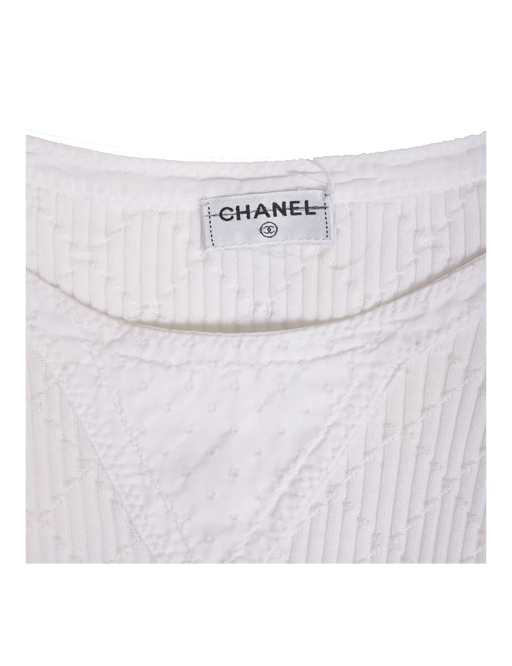 CHANEL White T 38 EN mesh dress