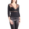 Top VALENTINO embroidered black IT 42 t / T 38 EN