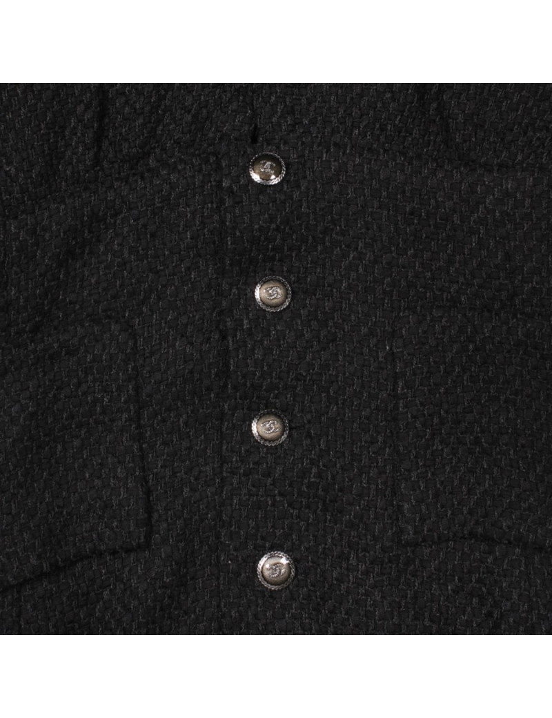 CHANEL T 36 EN black tweed dress