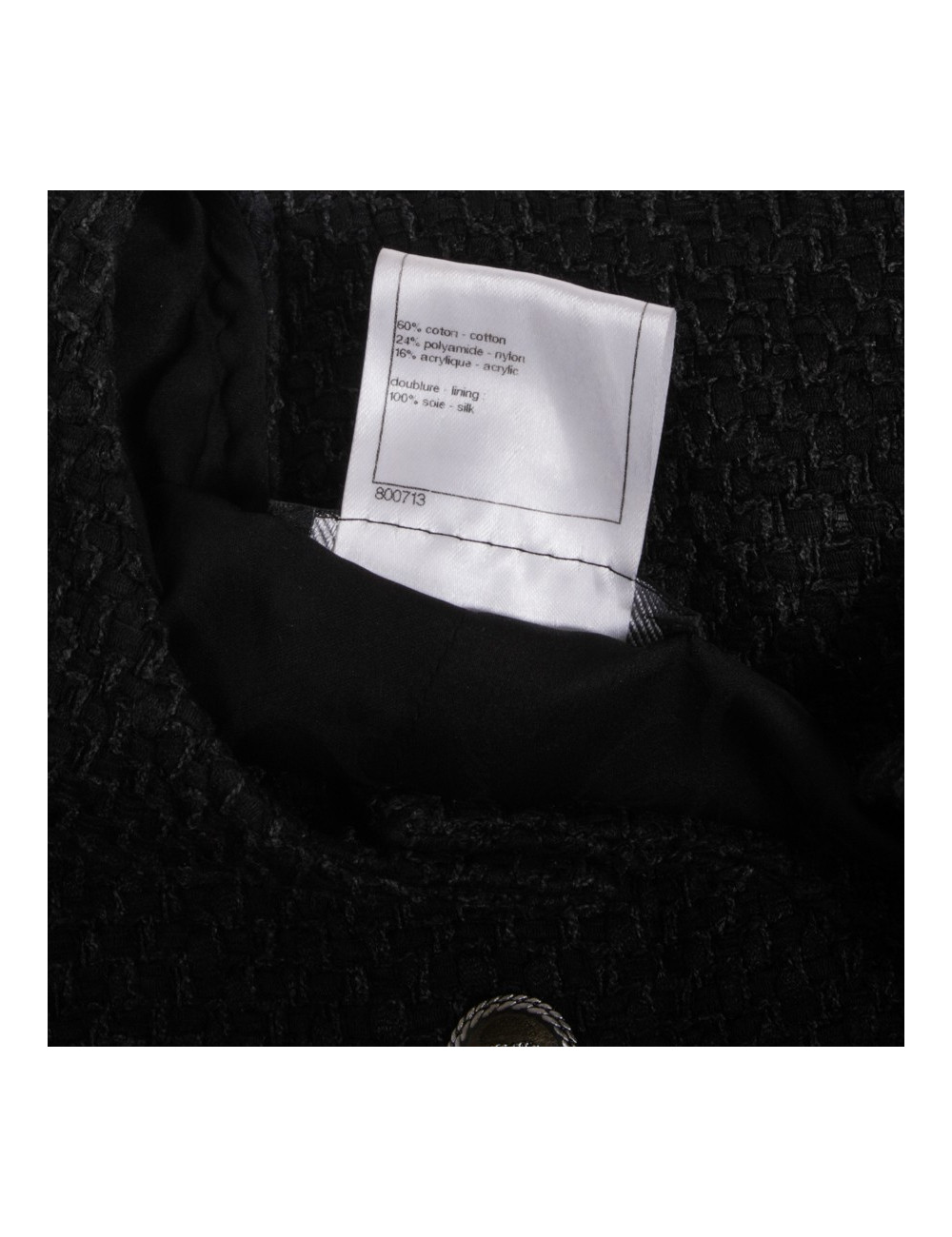 CHANEL T 36 EN black tweed dress