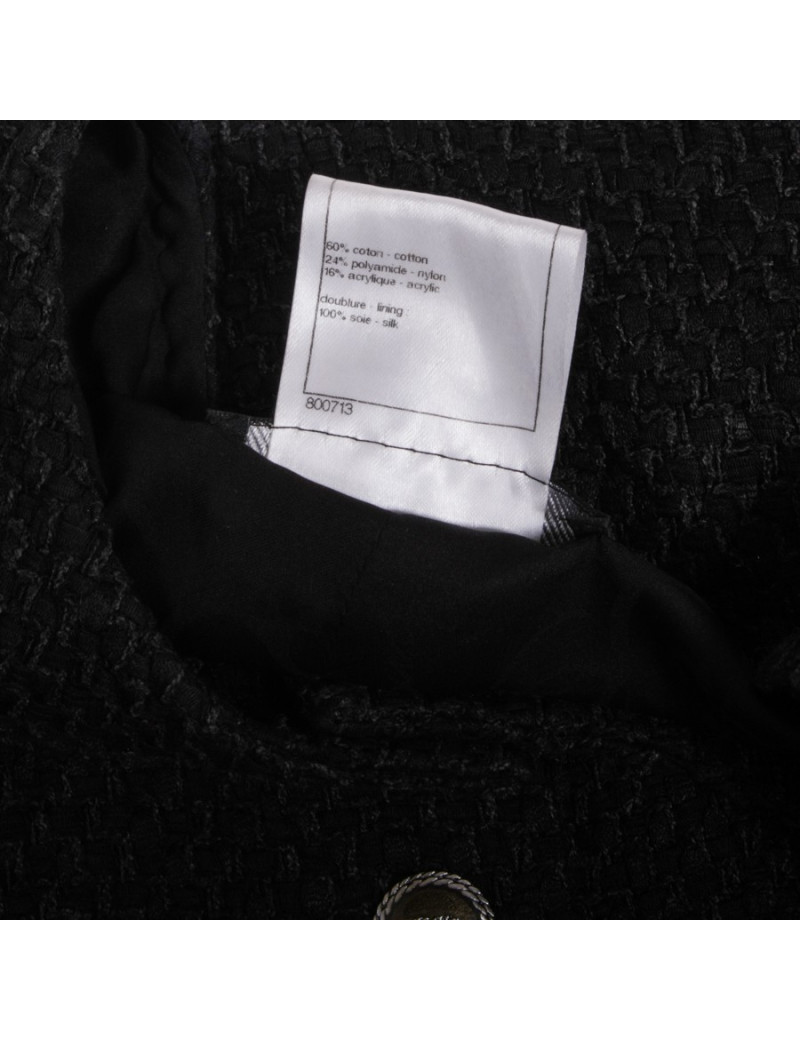 Robe CHANEL T 36 FR tweed noir