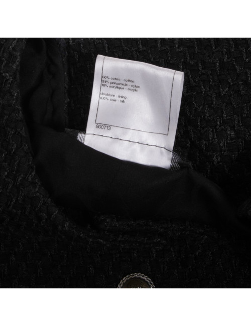 CHANEL T 36 EN black tweed dress