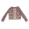 All jacket and pants ROCHAS T 44 IT / EN 40 silk printed pink and Brown