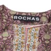 Ensemble veste et pantalon ROCHAS T 44 IT/ 40 FR en soie imprimé rose et marron