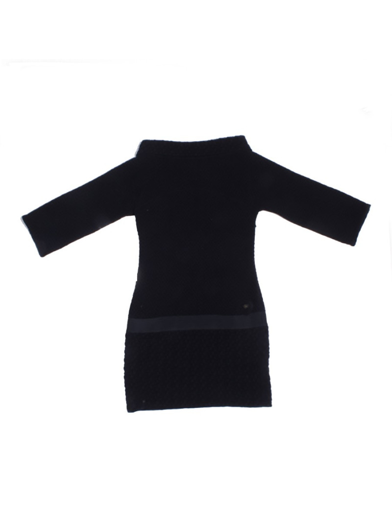 Robe CHANEL T 34 FR en laine bleu marine 