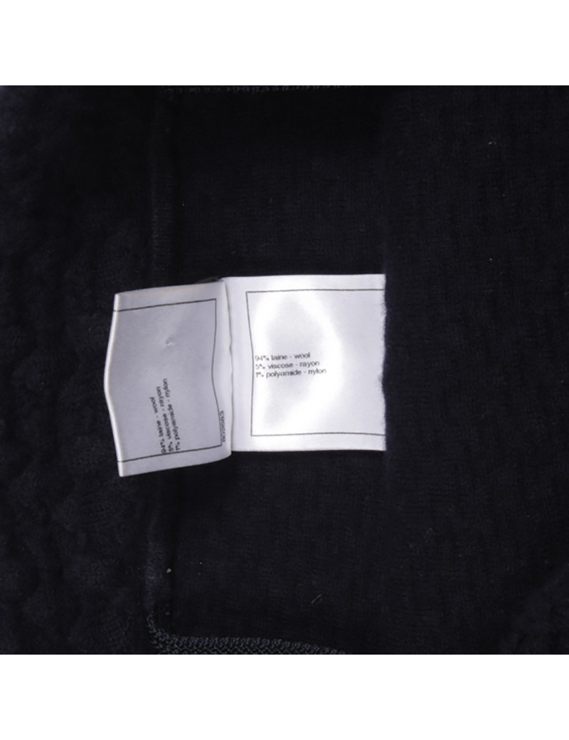 Robe CHANEL T 34 FR en laine bleu marine 