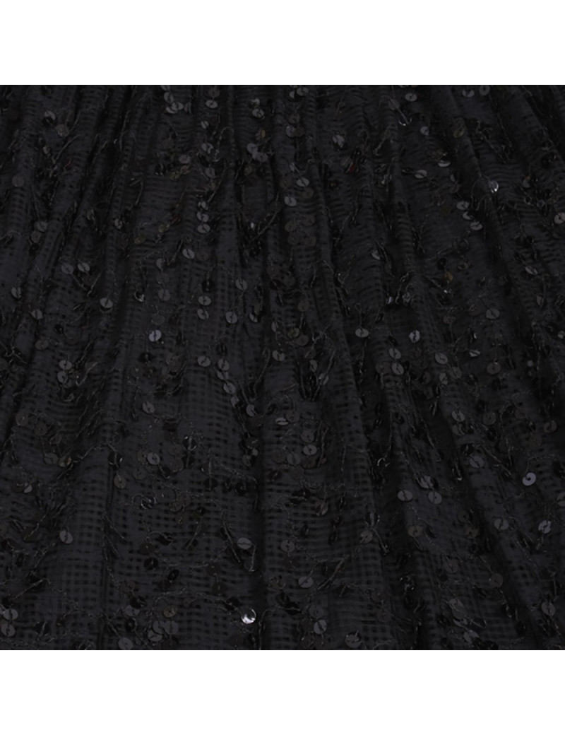 Robe du soir CHANEL  T 36 noire en soie et cuir 